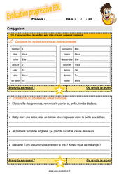 Conjuguer tous les verbes avec être et avoir au passé composé - Examen Evaluation progressive avec le corrigé : 6ème Harmos - PDF à imprimer