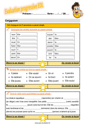 Comment conjuguer les 3e personnes au passé simple - Examen Evaluation progressive avec le corrigé : 6ème Harmos - PDF à imprimer