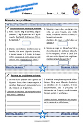 Résoudre des problèmes en triant les données utiles des données inutiles - Examen Evaluation progressive  : 5ème Harmos - PDF à imprimer