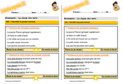 J’identifie le groupe nominal - Examen Evaluation progressive  : 4ème Harmos - PDF à imprimer