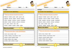 Connaitre l’ordre alphabétique - Examen Evaluation progressive avec la correction : 5ème Harmos - PDF à imprimer
