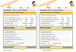 Ecrire les sons ien/ein ; ian/ain ; ion/oin - Examen Evaluation progressive avec la correction : 5ème Harmos - PDF à imprimer