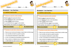 Identifier le sujet du verbe - Examen Evaluation progressive avec la correction : 5ème Harmos - PDF à imprimer