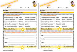 Identifier les différents sens d’un mot - Examen Evaluation progressive avec la correction : 5ème Harmos - PDF à imprimer