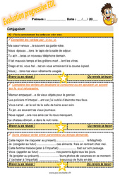 Les verbes en - eler - eter - Examen Evaluation progressive  : 7ème Harmos - PDF à imprimer