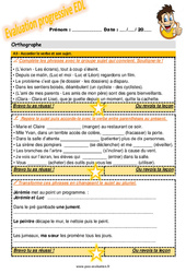 Accorder le verbe et son sujet - Examen Evaluation progressive  : 7ème Harmos - PDF à imprimer