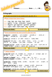 Encoder correctement les sons complexes (s/ss, j/g, amb - é/è...) - Examen Evaluation progressive  : 7ème Harmos - PDF à imprimer