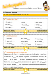 Ecrire les mots féminins terminés par - é, - té, - tié - Examen Evaluation progressive avec la correction : 6ème Harmos - PDF à imprimer