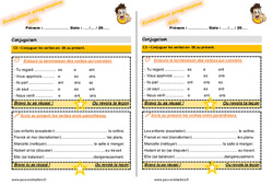 Evaluation progressive  sur conjuguer les verbes en - er au présent : 5ème Harmos - PDF à imprimer