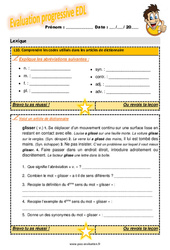 Comprendre les codes utilisés dans les articles de dictionnaire - Examen Evaluation progressive avec le corrigé : 6ème Harmos - PDF à imprimer