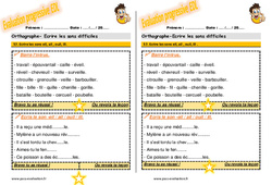 Ecrire les sons eil, ail , ouil, ill - Examen Evaluation progressive : 4ème Harmos - PDF à imprimer