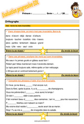 Ecrire les mots invariables - Examen Evaluation progressive : 7ème Harmos - PDF à imprimer