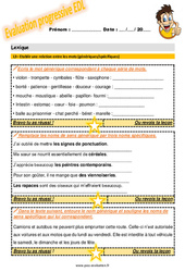 Etablir une relation entre les mots (génériques/spécifiques) - Examen Evaluation progressive : 7ème Harmos - PDF à imprimer