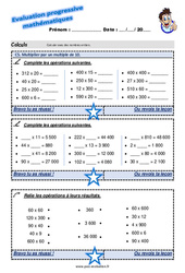 Multiplier par un multiple de 10 - Examen Evaluation progressive : 6ème Harmos - PDF à imprimer