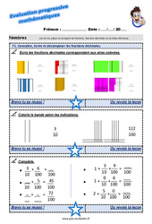 Connaître, écrire et décomposer les fractions décimales - Examen Evaluation progressive : 6ème Harmos - PDF à imprimer