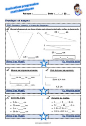 Comparer, mesurer et tracer des longueurs - Examen Evaluation progressive : 6ème Harmos - PDF à imprimer