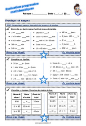 Convertir et mesurer des unités de temps et de durées - Examen Evaluation progressive : 6ème Harmos - PDF à imprimer