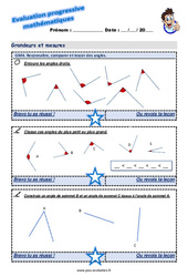 Reconnaître, comparer et tracer des angles - Examen Evaluation progressive : 6ème Harmos - PDF à imprimer