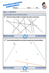 Reconnaître et tracer des droites parallèles - Examen Evaluation progressive : 6ème Harmos - PDF à imprimer