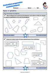 Reconnaître les polygones - Examen Evaluation progressive : 6ème Harmos - PDF à imprimer