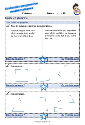 Tracer des polygones - Examen Evaluation progressive : 6ème Harmos - PDF à imprimer