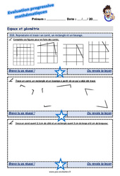 Leçon, exercice et évaluation :<br/> Reproduire et tracer un carré, un rectangle et un losange - Examen Evaluation progressive : 6ème Harmos - PDF à imprimer