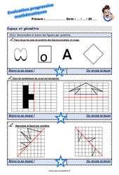 Reconnaître et tracer des figures par symétrie - Examen Evaluation progressive : 6ème Harmos - PDF à imprimer