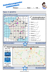 Se repérer sur un plan - Examen Evaluation progressive : 6ème Harmos - PDF à imprimer