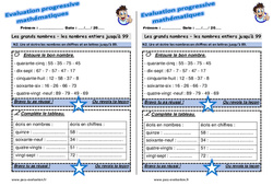 Lire et écrire les nombres en chiffres et en lettres jusqu’à 89 - Examen Evaluation progressive : 4ème Harmos - PDF à imprimer