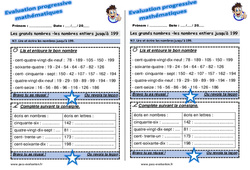 Lire et écrire les nombres jusqu’à 199 - Examen Evaluation progressive : 4ème Harmos - PDF à imprimer