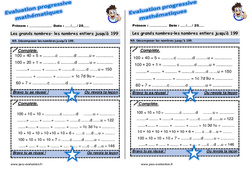 Décomposer les nombres jusqu’à 199 - Examen Evaluation progressive : 4ème Harmos - PDF à imprimer