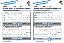 Décomposer les nombres jusqu’à 999 - Examen Evaluation progressive : 4ème Harmos - PDF à imprimer