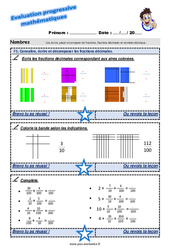 Connaître, écrire et décomposer les fractions décimales - Examen Evaluation progressive : 7ème Harmos - PDF à imprimer