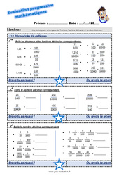 Découvrir les dix - millièmes - Examen Evaluation progressive : 7ème Harmos - PDF à imprimer