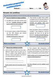 Résoudre des problèmes en triant les données utiles des données inutiles - Examen Evaluation progressive : 7ème Harmos - PDF à imprimer