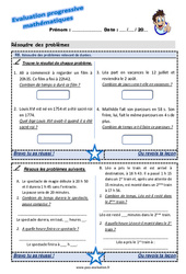 Résoudre des problèmes relevant de durées - Examen Evaluation progressive : 7ème Harmos - PDF à imprimer