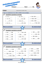 Les compléments à 10, à 100 et à 1000 et à leurs multiples - Examen Evaluation progressive : 7ème Harmos - PDF à imprimer