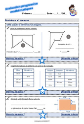 Calculer le périmètre d’un polygone - Examen Evaluation progressive : 7ème Harmos - PDF à imprimer