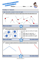 Reconnaître, comparer et tracer des angles - Examen Evaluation progressive : 7ème Harmos - PDF à imprimer