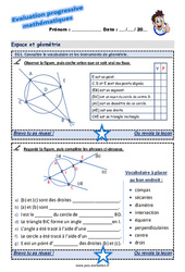 Connaître le vocabulaire et les instruments de géométrie - Examen Evaluation progressive : 7ème Harmos - PDF à imprimer