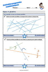 Identifier et tracer des droites parallèles - Examen Evaluation progressive : 7ème Harmos - PDF à imprimer