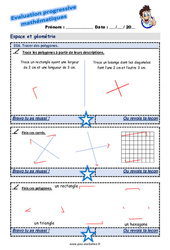 Tracer des polygones - Examen Evaluation progressive : 7ème Harmos - PDF à imprimer