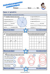 Identifier et construire des cercles - Examen Evaluation progressive : 7ème Harmos - PDF à imprimer