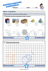 Construire et représenter quelques solides - Examen Evaluation progressive : 7ème Harmos - PDF à imprimer