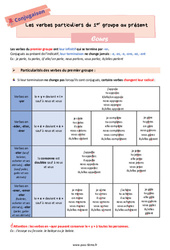 Les verbes particuliers du 1er groupe au présent - Cours de  : 8ème Harmos - PDF à imprimer