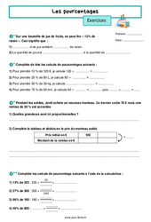 Les pourcentages - Exercices de  : 8ème Harmos - PDF à imprimer