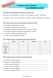 L'imparfait de l'indicatif - Exercices de  : 8ème Harmos - PDF à imprimer