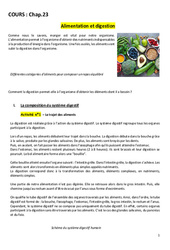 Alimentation et digestion - Cours : 9eme Harmos - PDF à imprimer