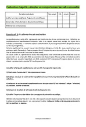 Adopter un comportement sexuel responsable - Examen Evaluation avec les corrigés : 10ème Harmos - PDF à imprimer