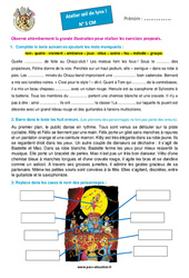 Exercice Chazz - club - Atelier « Œil de lynx » : 6ème, 7ème Harmos - PDF à imprimer